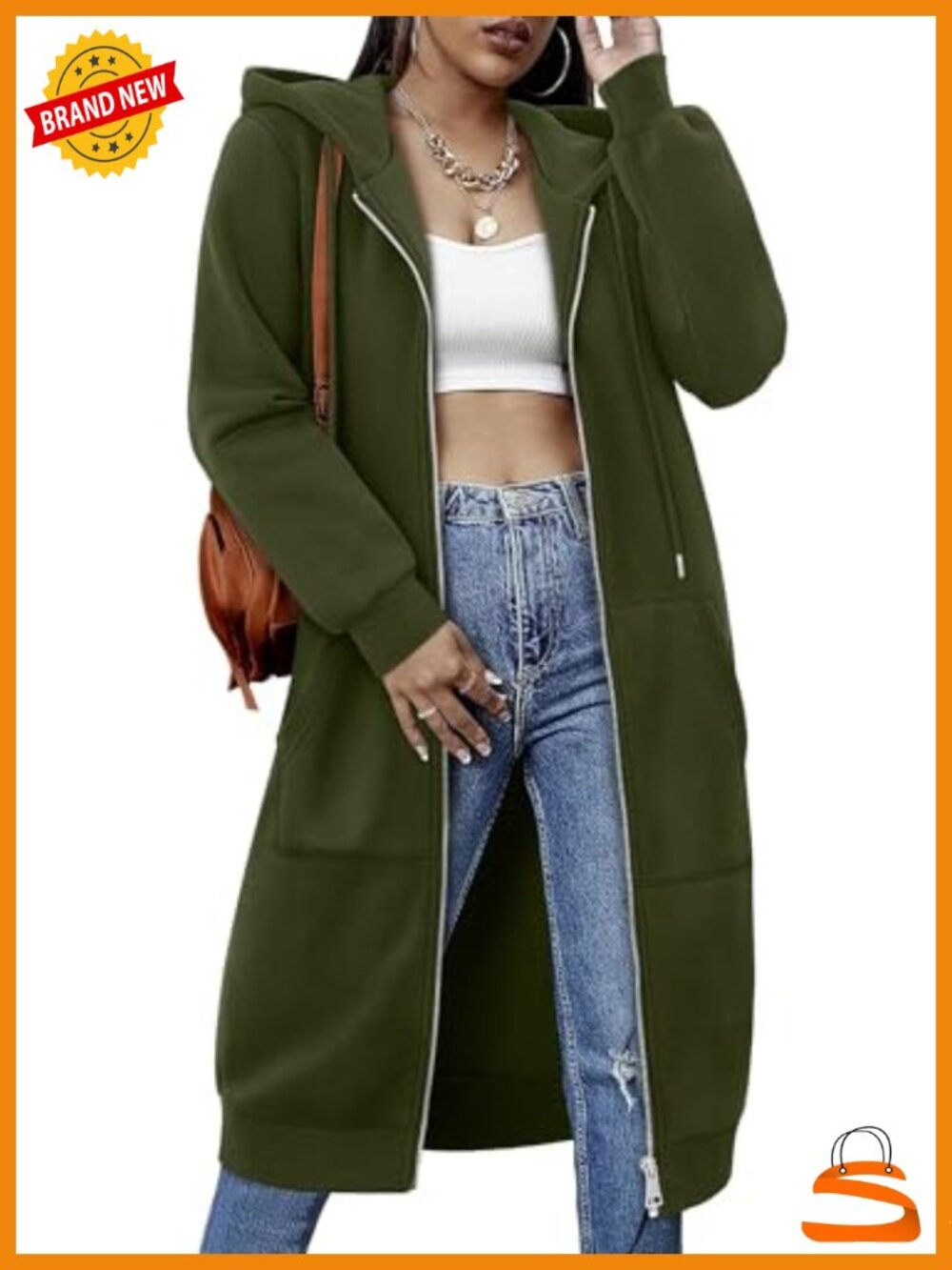 Women's Zip Up Fleece Oversized Hoodie Cotton Polyester Sweatshirt